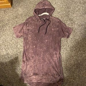 Extended short sleeve hoodie tee